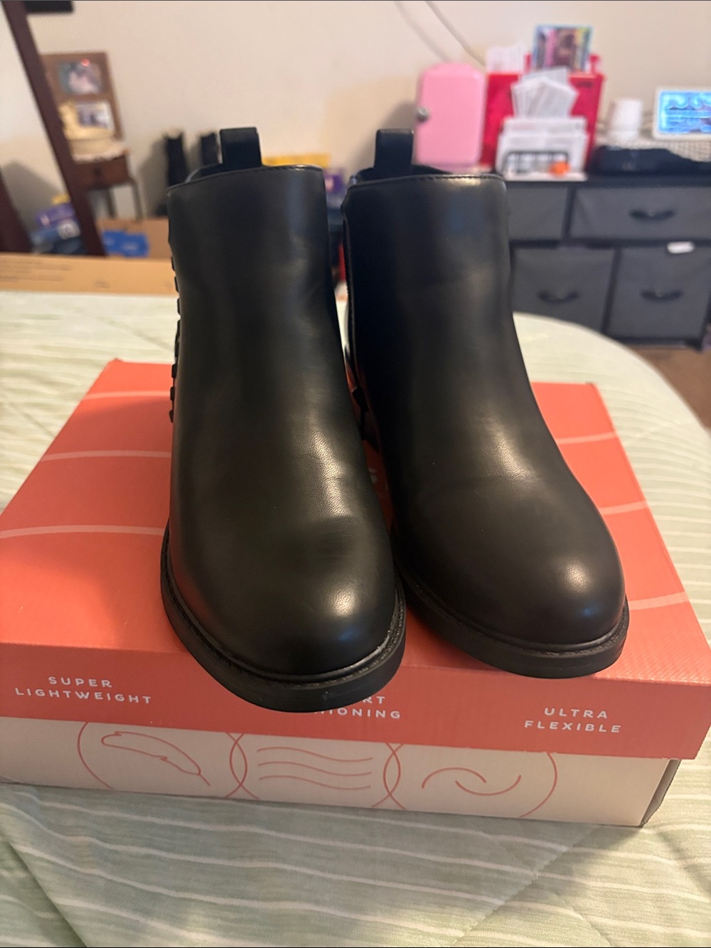 Easy Spirit Black Women's Ankle Boots — Smooth Leather Pull-On Booties